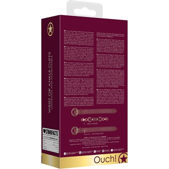 OUCH HALO - WRIST & ANKLE CUFFS - BURDEOS - Imagen 3