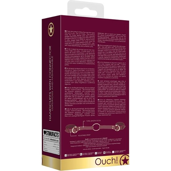 OUCH HALO - HANDCUFF WITH CONNECTOR - BURDEOS - Imagen 3