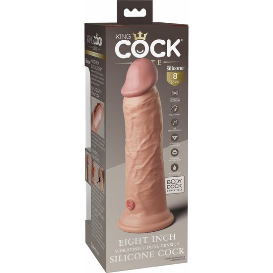 8 INCH 2 DENSITY VIBRATING COCK - PIEL - Imagen 3