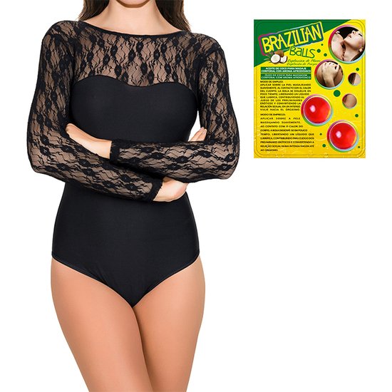 PACK BODY NELLA EN COLOR NEGRO Y 2 BOLAS DE ACEITE DE COCO CON AROMA DE FRUTAS