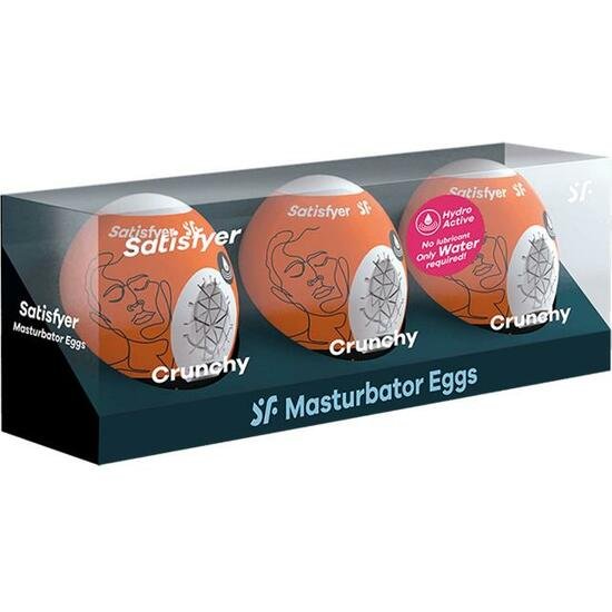 SATISFYER SET DE HUEVOS MASTURBADORES CHRUNCHY - 3UDS