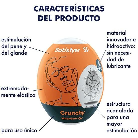SATISFYER SET DE HUEVOS MASTURBADORES CHRUNCHY - 3UDS - Imagen 4