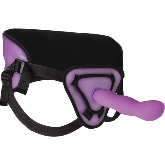 ARNÉS DELUXE CON DILDO SILICONA - 25,5 CM - MORADO - Imagen 4