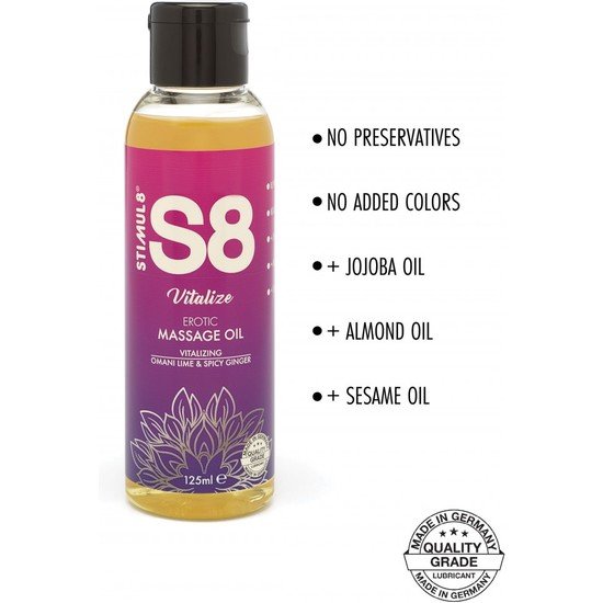 S8 ACEITE DE MASAJE VITALICE: LIMA OMANI Y JENGIBRE PICANTE - 125ML - Imagen 2