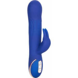 CONEJITO VIBRADOR DE SILICONA CON ROTACIÓN - AZUL